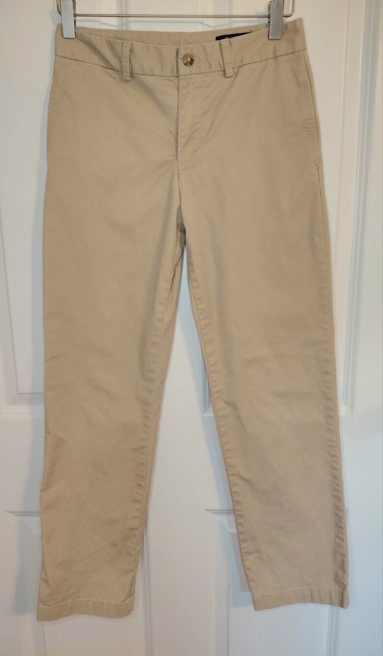 Polo Ralph Lauren Boys Chino Pants Size 14 Tan Khaki Straight Leg With Logo